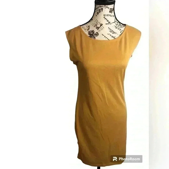 Sigrid Olsen Ladies Dress XS Mustard Color Ties In the back - Picture 1 of 4